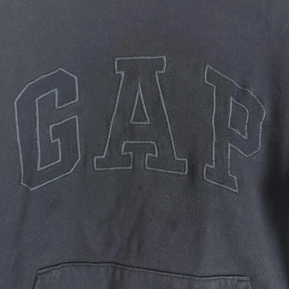 GAP Hoodie Sweatshirt Kids XL 12 Black Pullover Fleece Logo Kangaroo Pocket